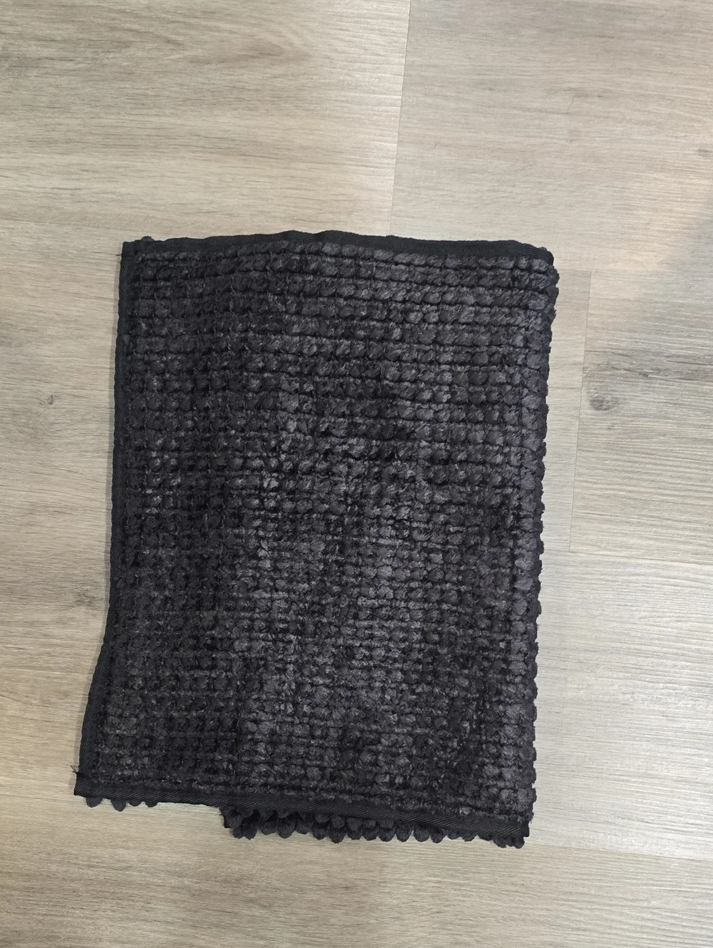Juicy Couture Home Luxury Chenille Bath Rug- Black- Sm